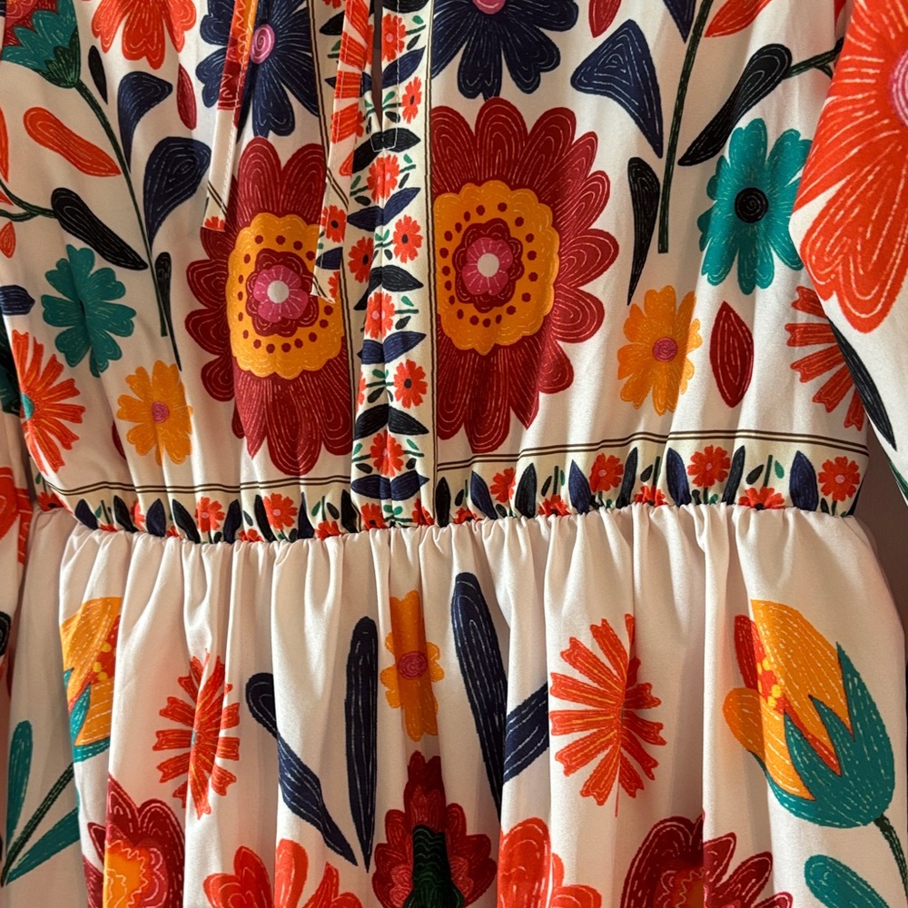 Floral Maxi Dress with Vibrant Colors - Picture 3 of 4